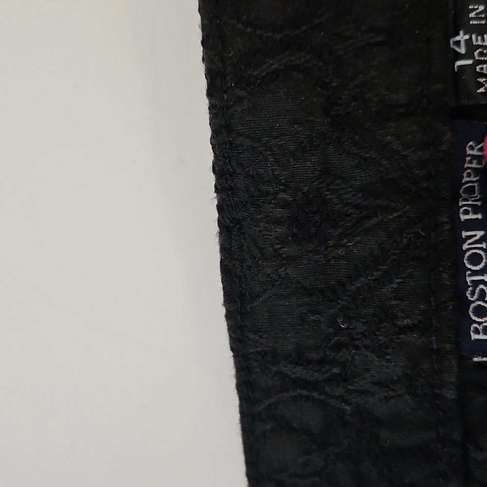 Boston Proper Jeans Wear Textured Black Gold Stretch Flare Leg Jeans Size 14 - Picture 4 of 10